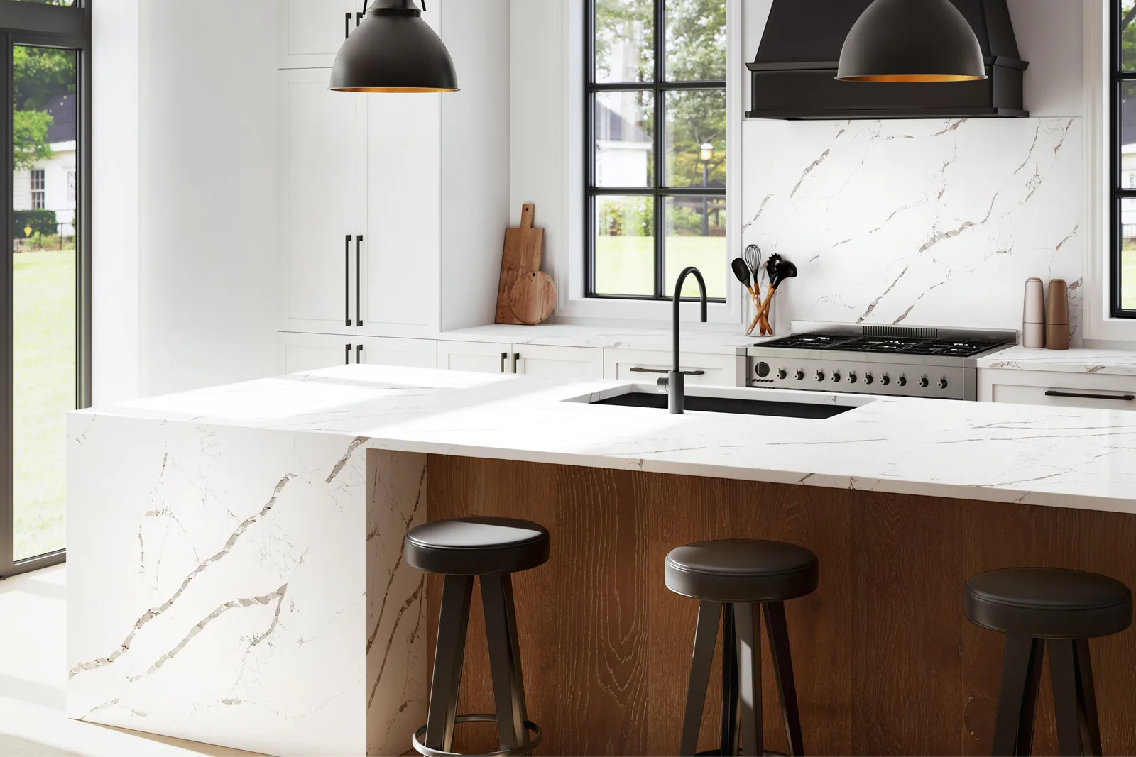 Calacatta Extra Hanstone Quartz installed — project photo 5