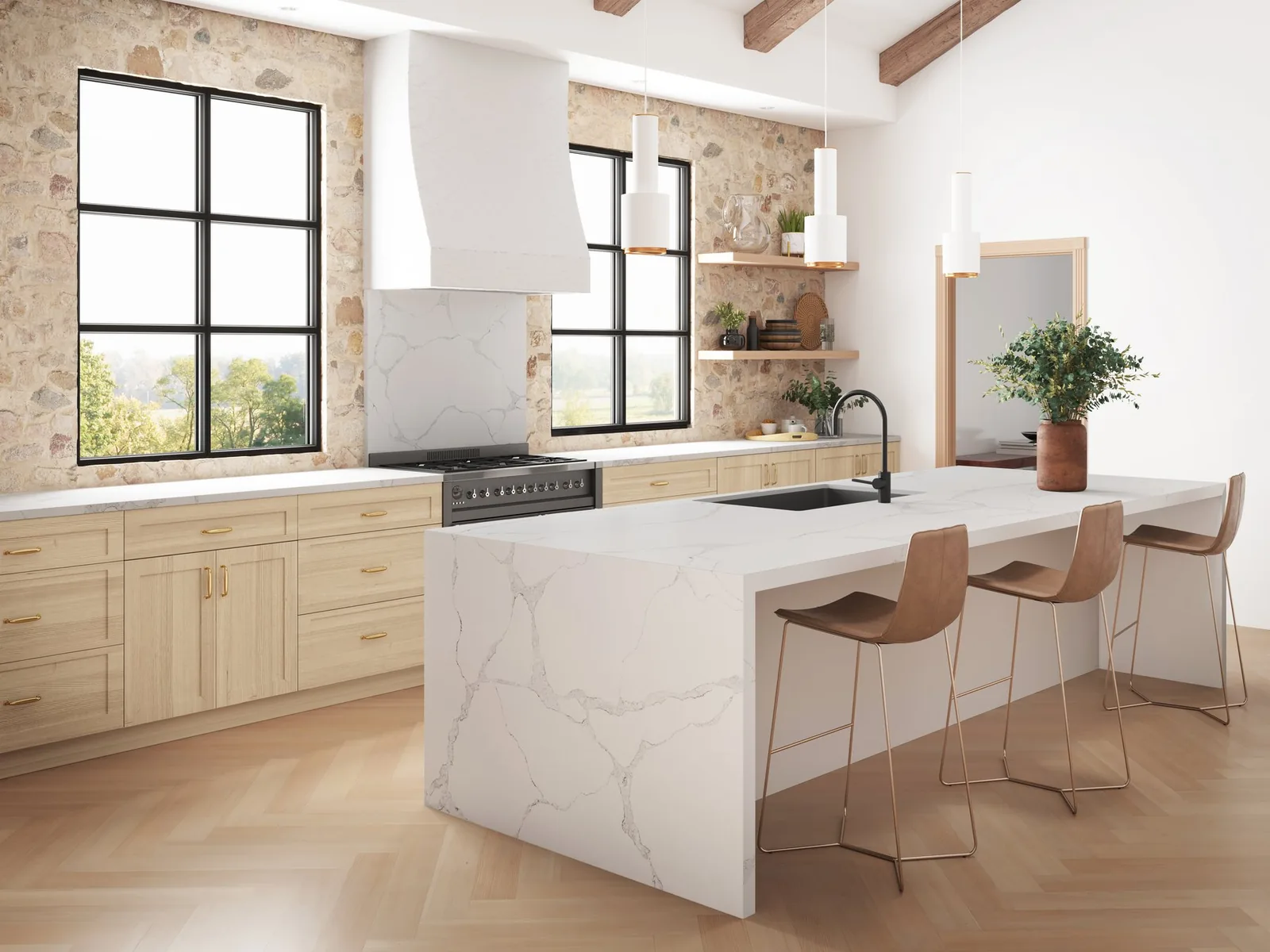 Calacatta Mont Hanstone Quartz installed — project photo 2