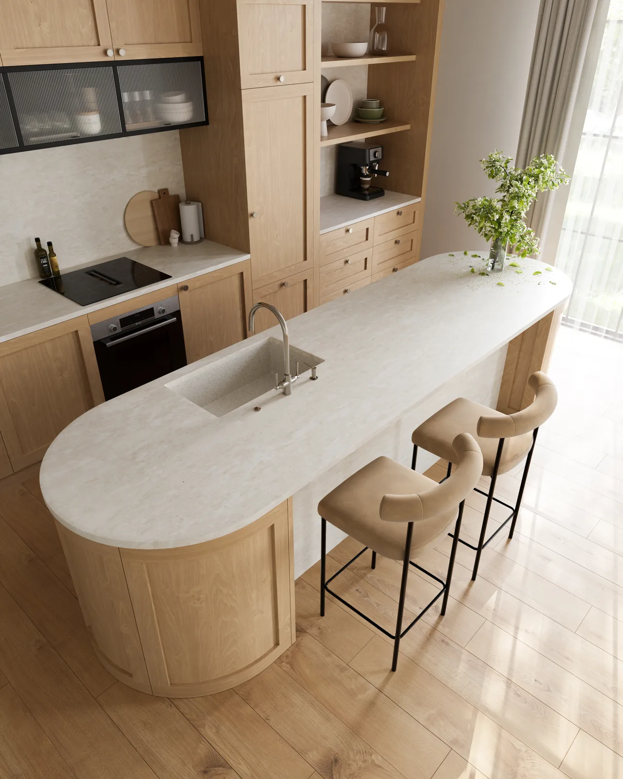 Cremosa Hanstone Quartz installed — project photo 1