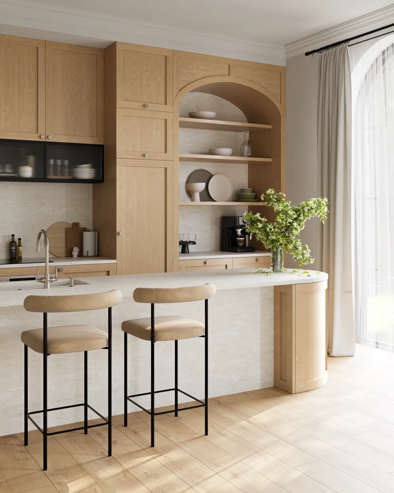 Cremosa Hanstone Quartz installed — project photo 2
