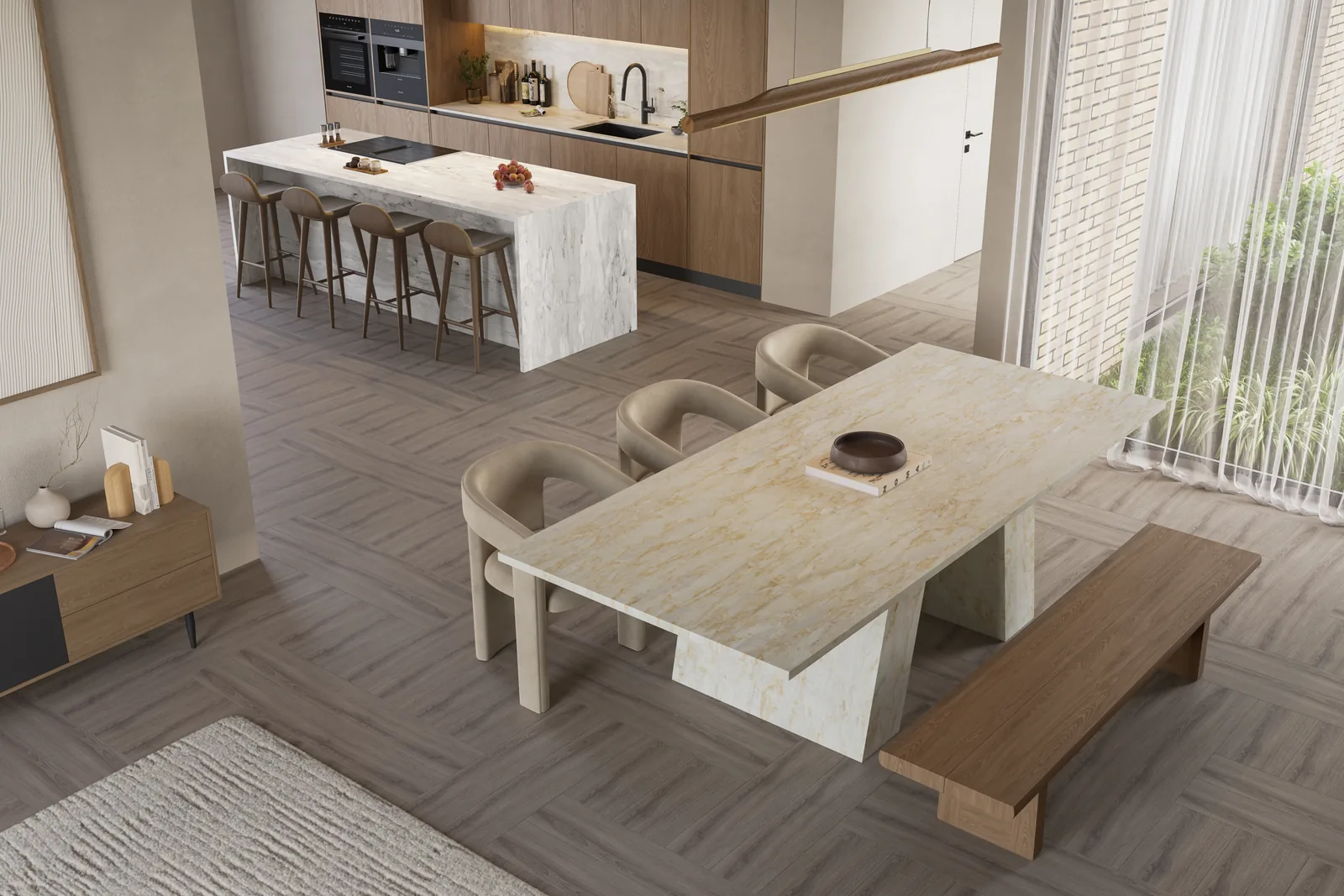 Le Blanc Hanstone Quartz installed — project photo 1
