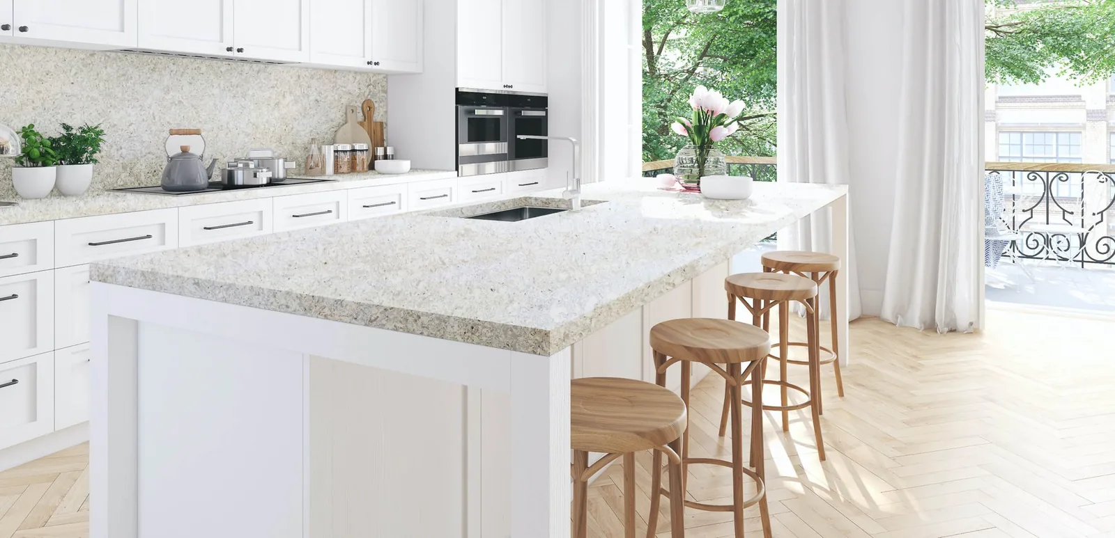 Oceana Hanstone Quartz installed — project photo 2