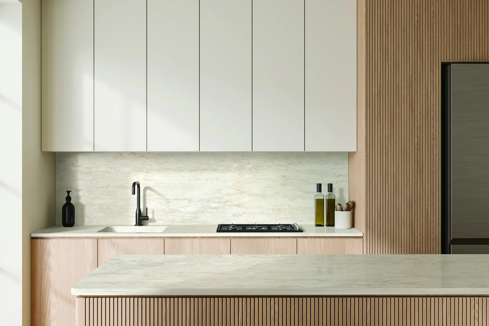 Tahitian Cream Hanstone Quartz installed — project photo 5