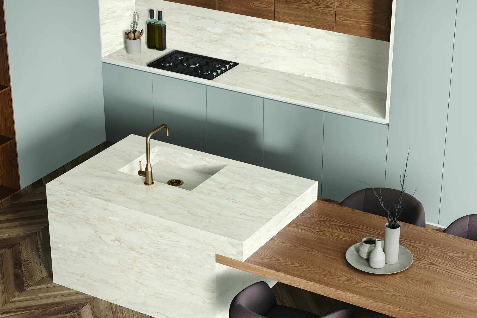Tahitian Cream Hanstone Quartz installed — project photo 6