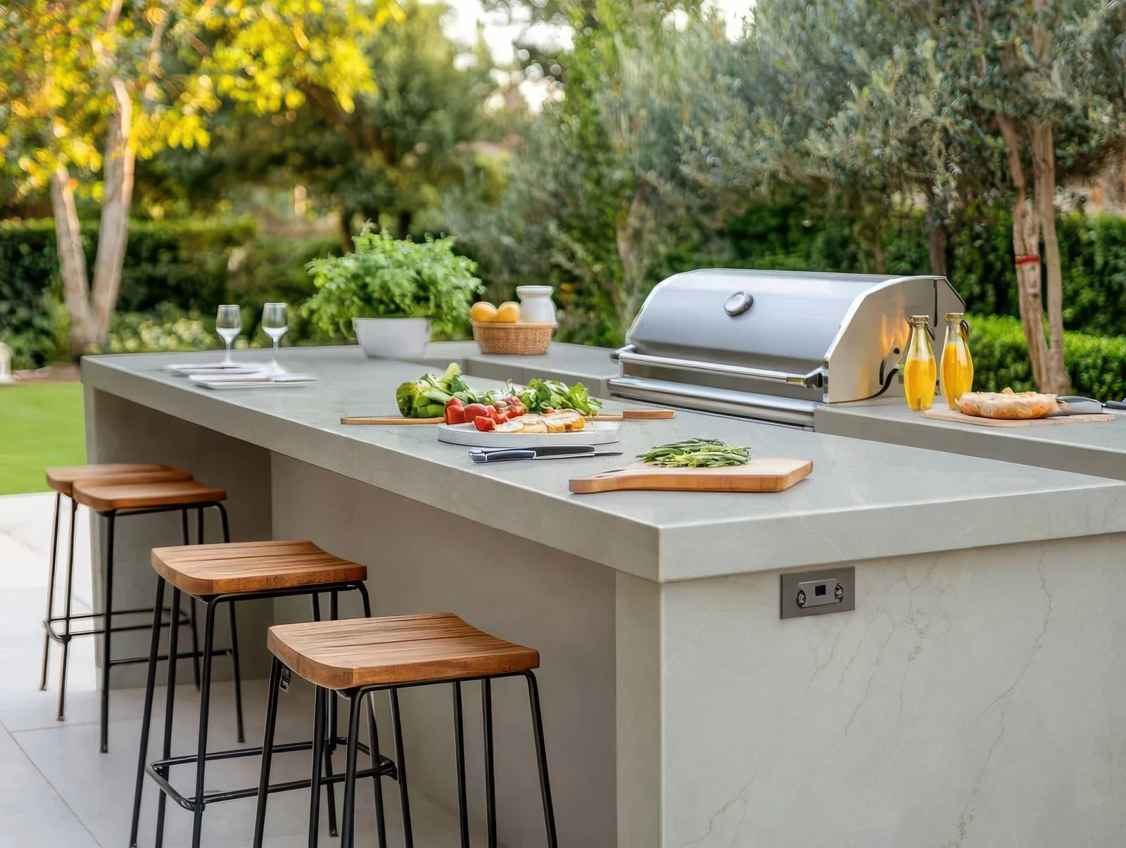 Bianco Corte Lucciare Quartz installed — project photo 1