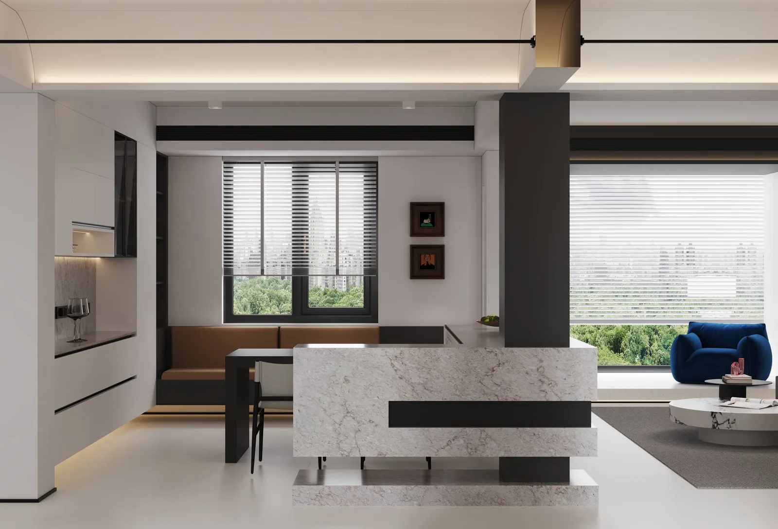 Bianco Drift Extra Lucciare Quartz installed — project photo 2