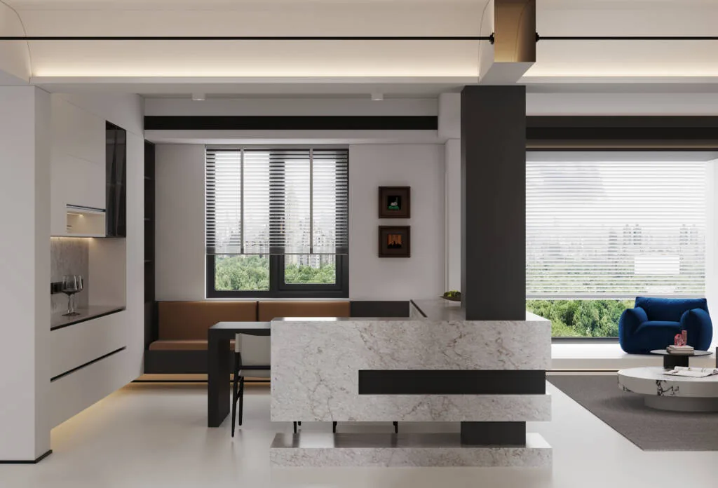 Bianco Drift Extra Lucciare Quartz installed — project photo 4