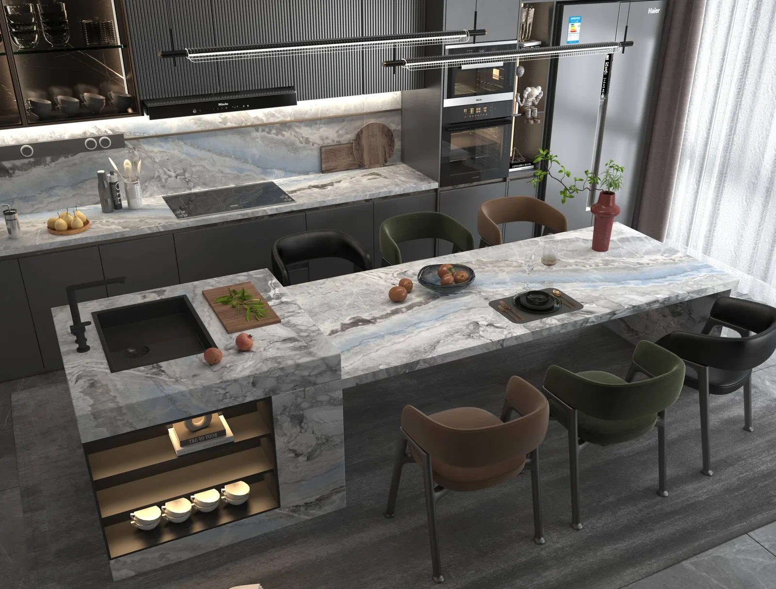 Bulgari Blue Lucciare Quartz installed — project photo 1