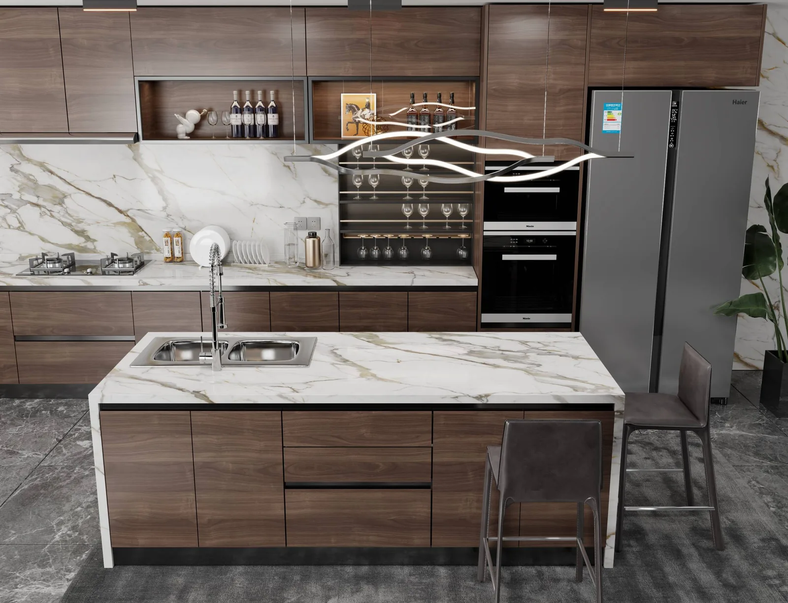 Calacatta Macchia Vecchia Lucciare Quartz installed — project photo 1
