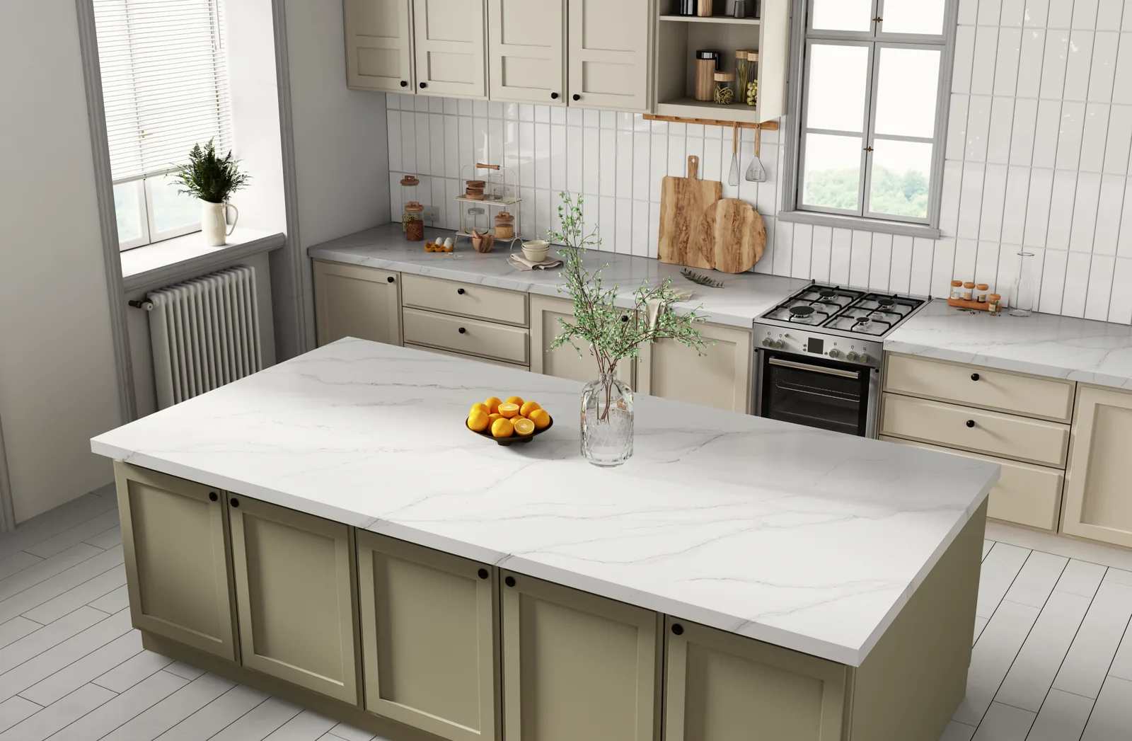 Calacatta Unique Lucciare Quartz installed — project photo 1