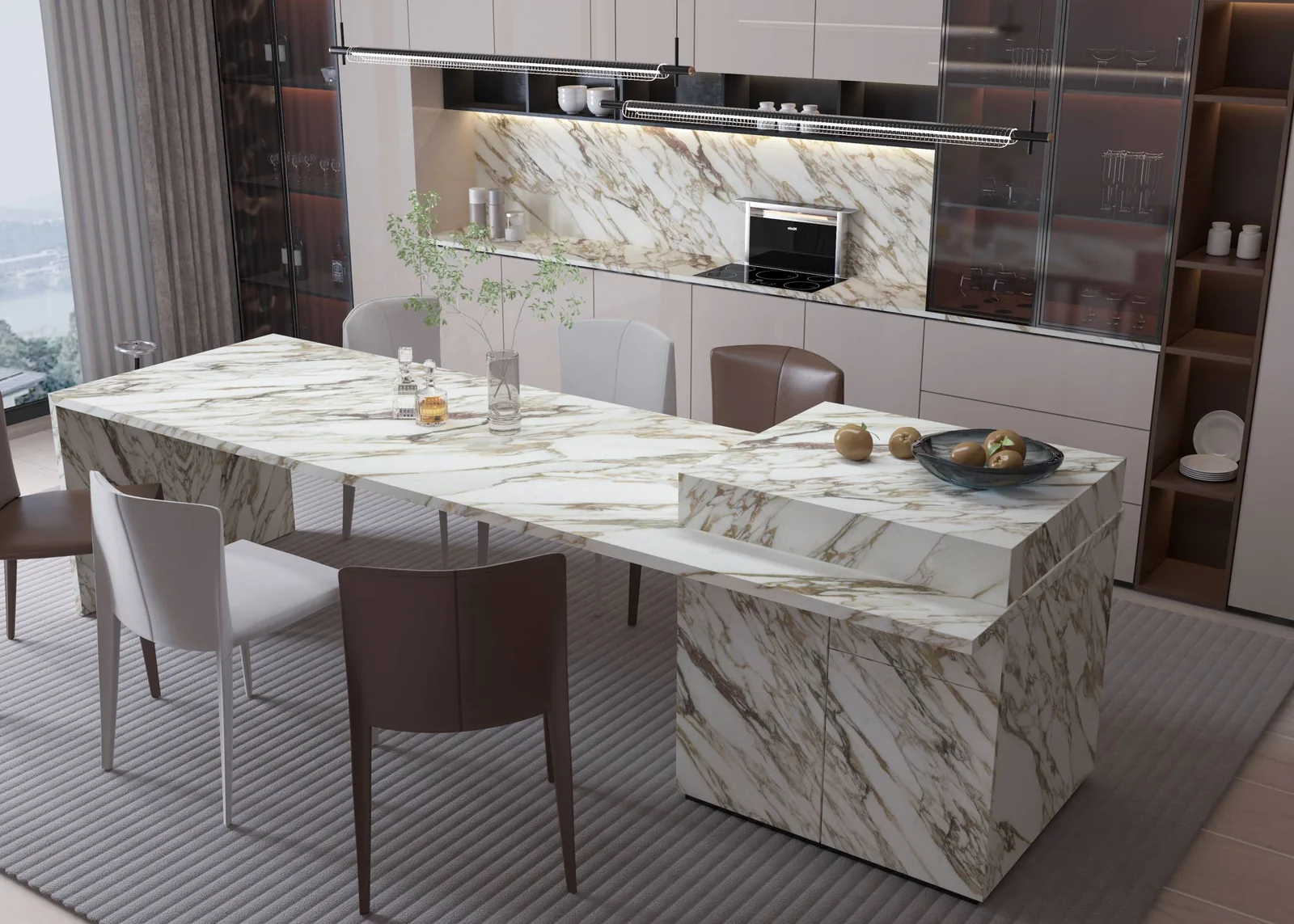 Calacatta Vagli Gold Lucciare Quartz installed — project photo 1