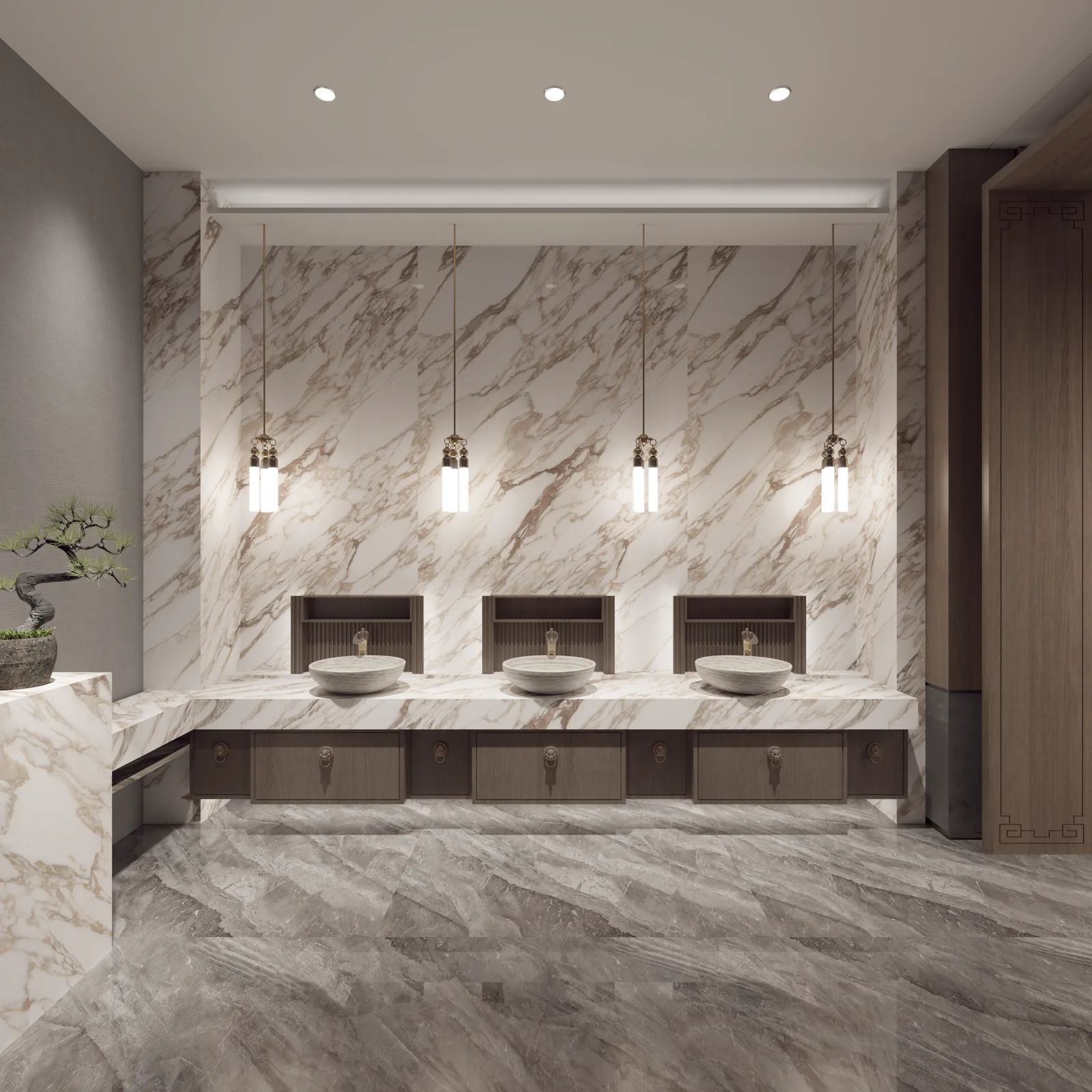 Calacatta Vagli Gold Lucciare Quartz installed — project photo 3