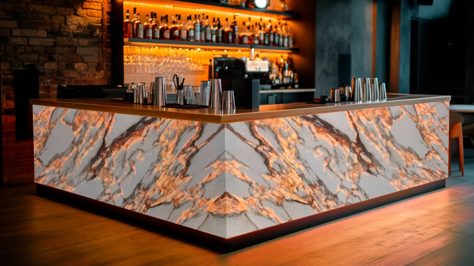 Calacatta Vagli Gold Lucciare Quartz installed — project photo 4