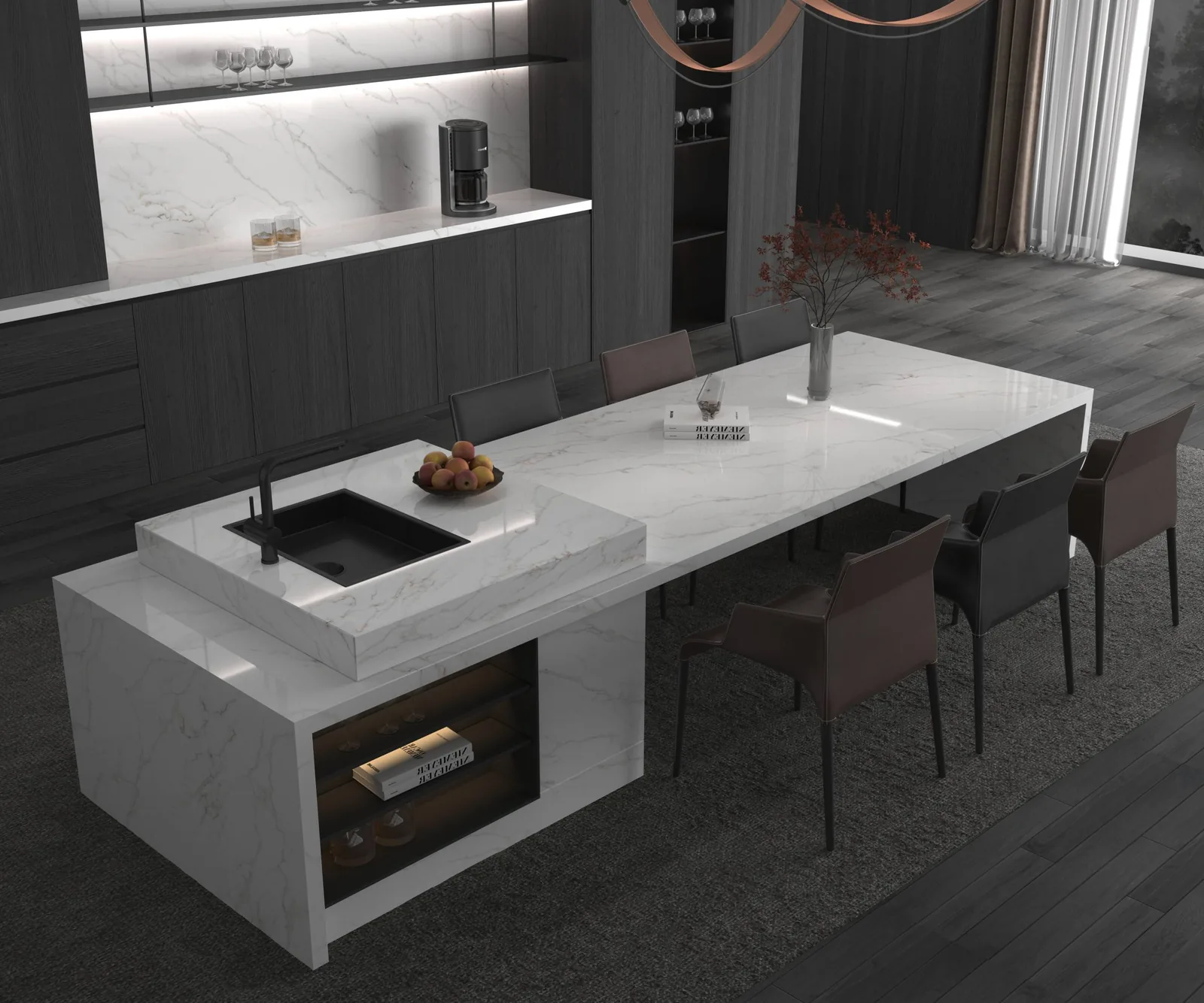 Calacatta Vagli Onyx Lucciare Quartz installed — project photo 3