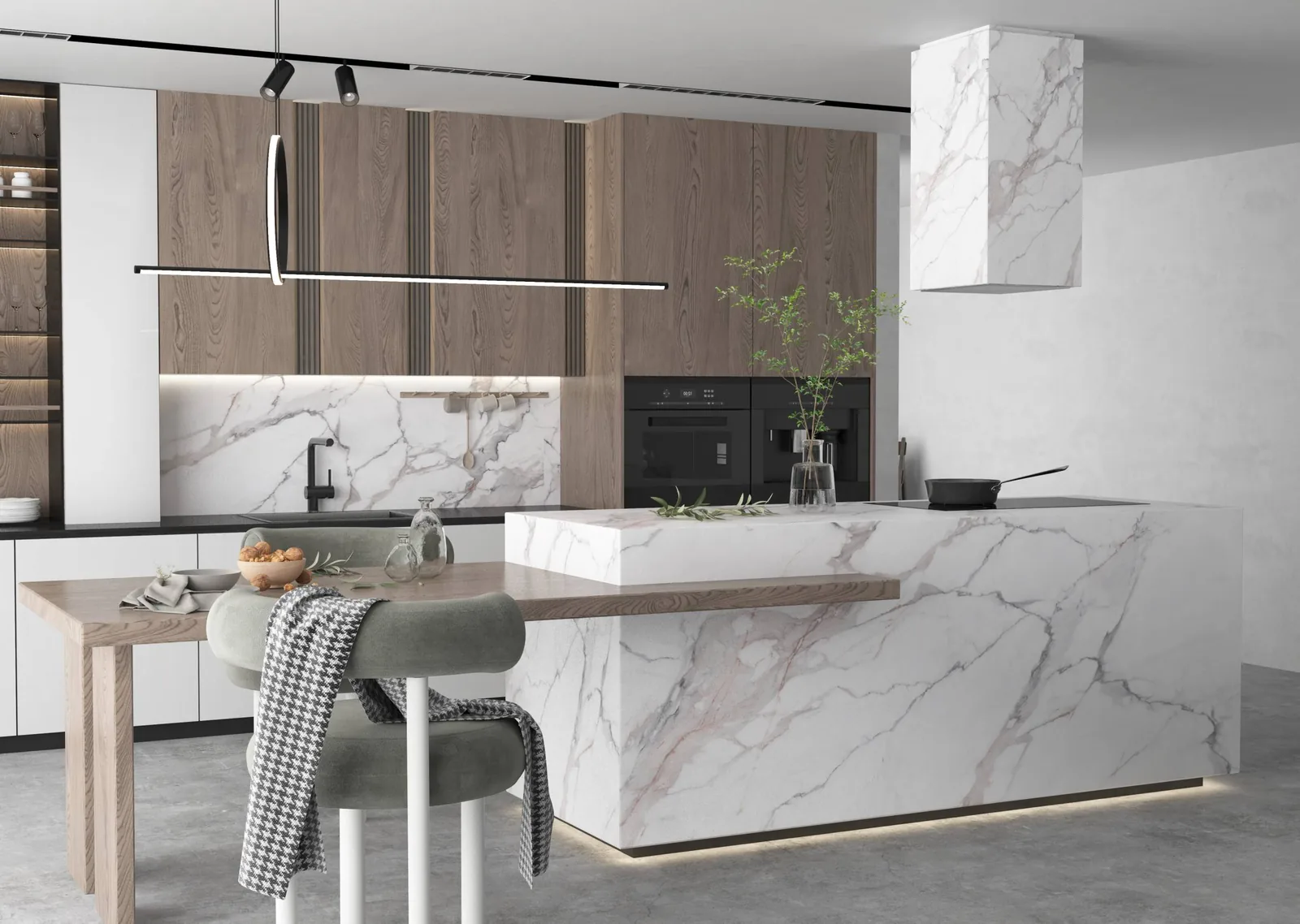Calacatta Versailles Lucciare Quartz installed — project photo 2
