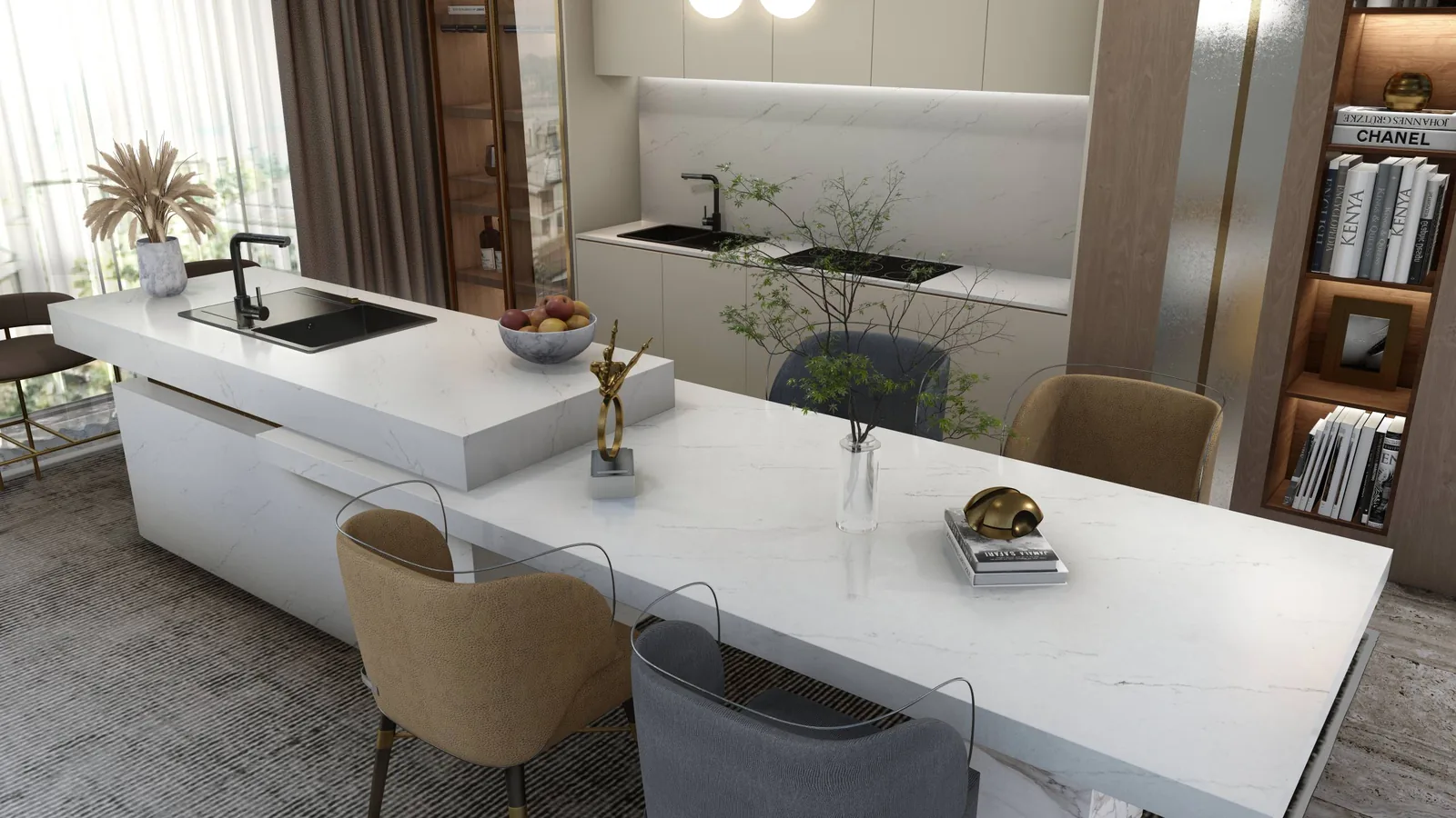 Olympia Lucciare Quartz installed — project photo 1