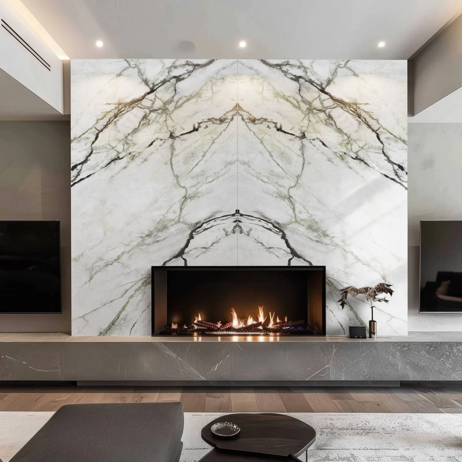 Opus White Lucciare Quartz installed — project photo 2
