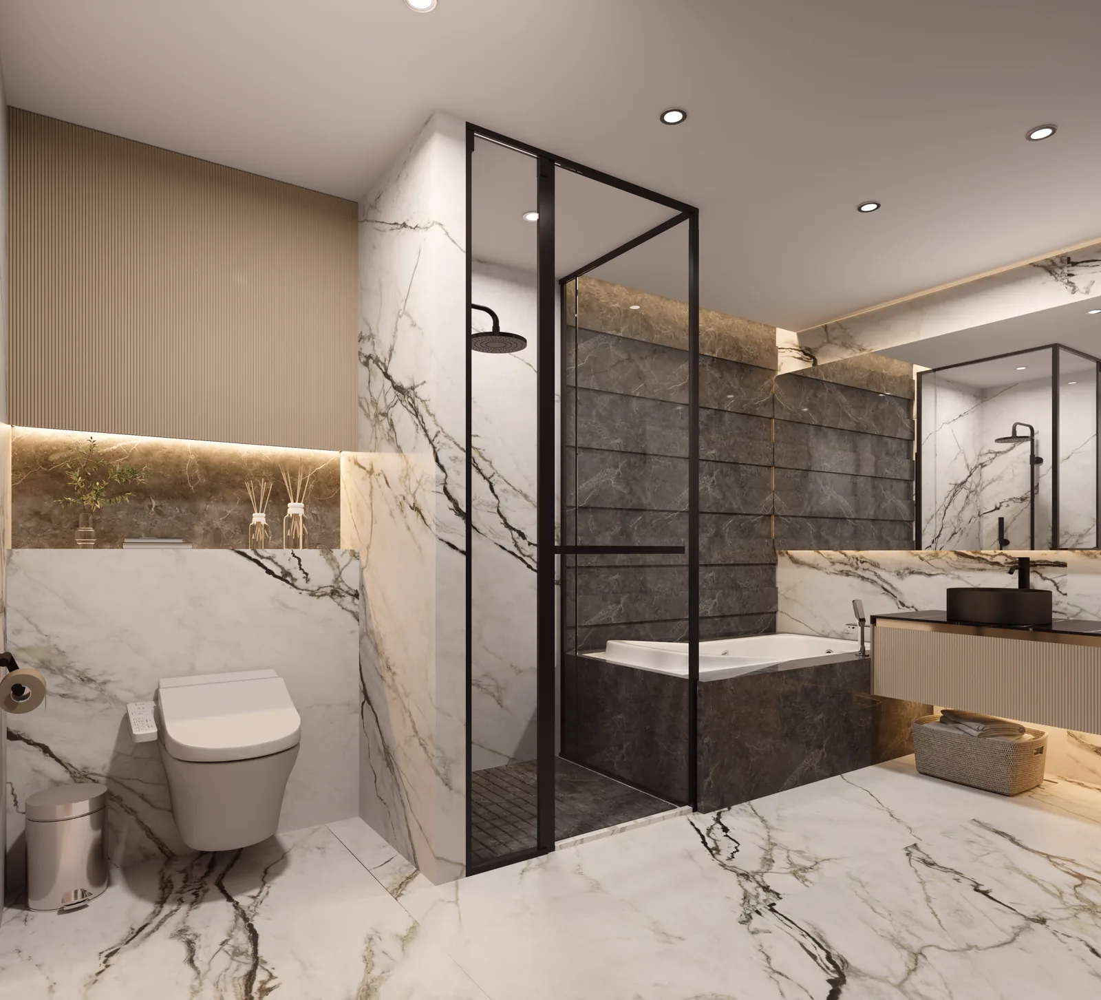 Opus White Lucciare Quartz installed — project photo 3