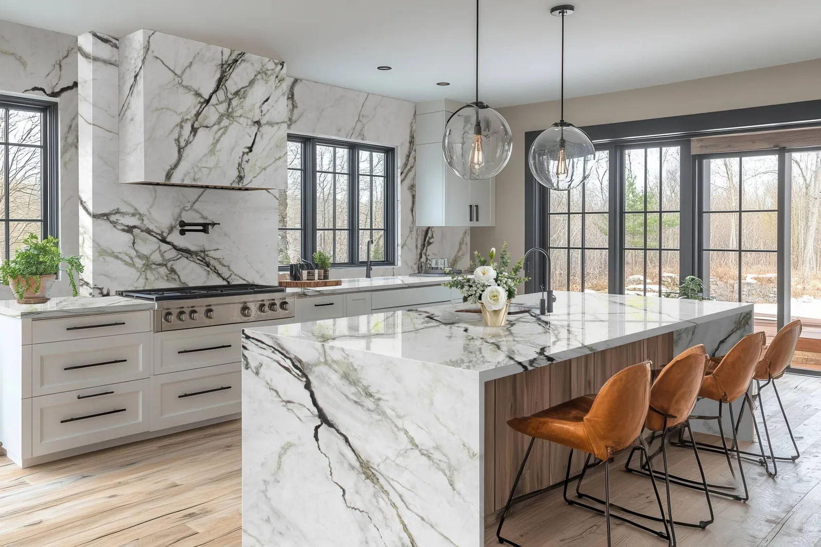 Opus White Lucciare Quartz installed — project photo 5
