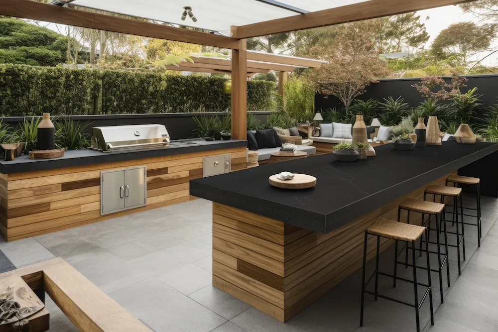 Pietra Grey Lucciare Quartz installed — project photo 1