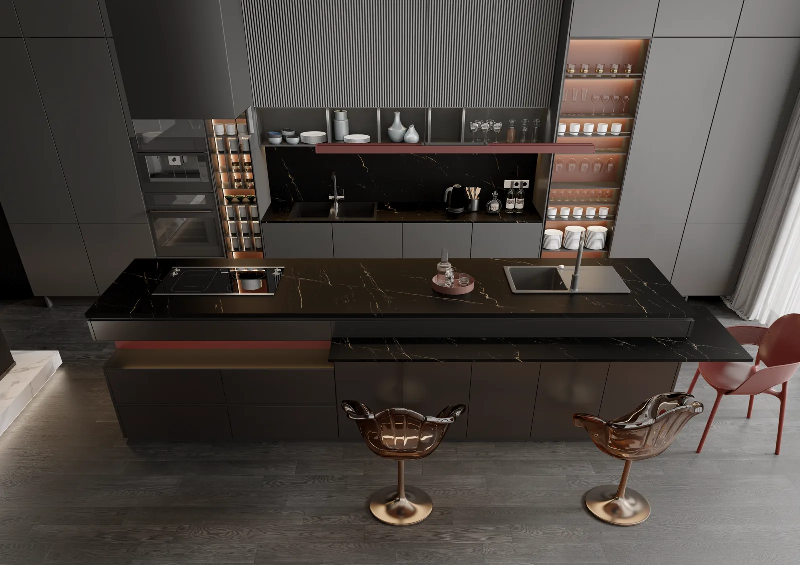 Saint Laurent Gold Lucciare Quartz installed — project photo 1