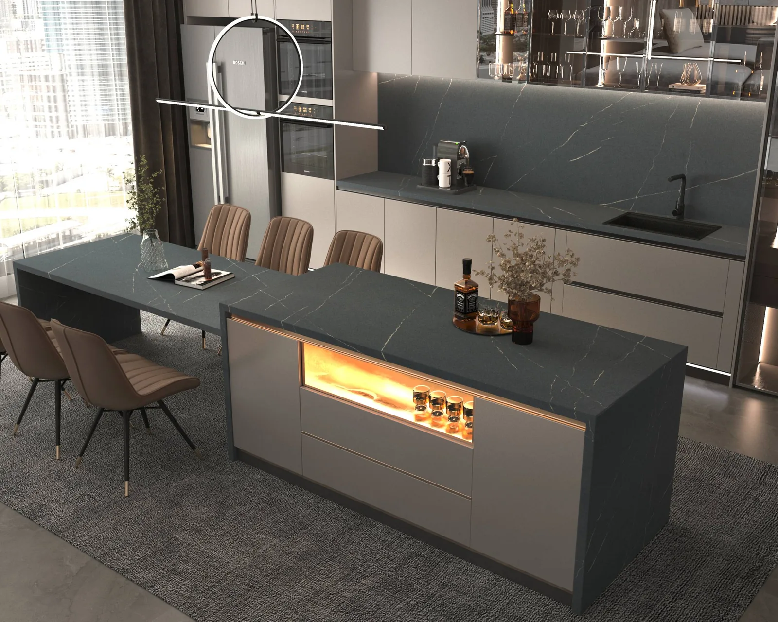 Soapstone Supreme Lucciare Quartz installed — project photo 3