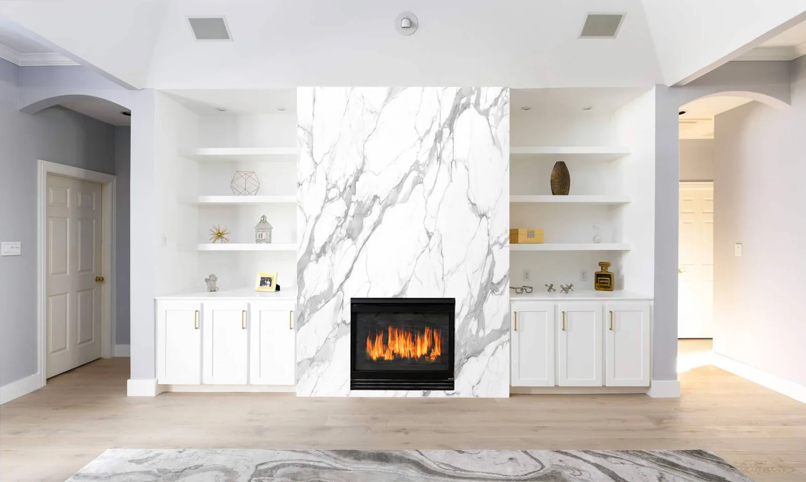 Statuario Classic Lucciare Quartz installed — project photo 5