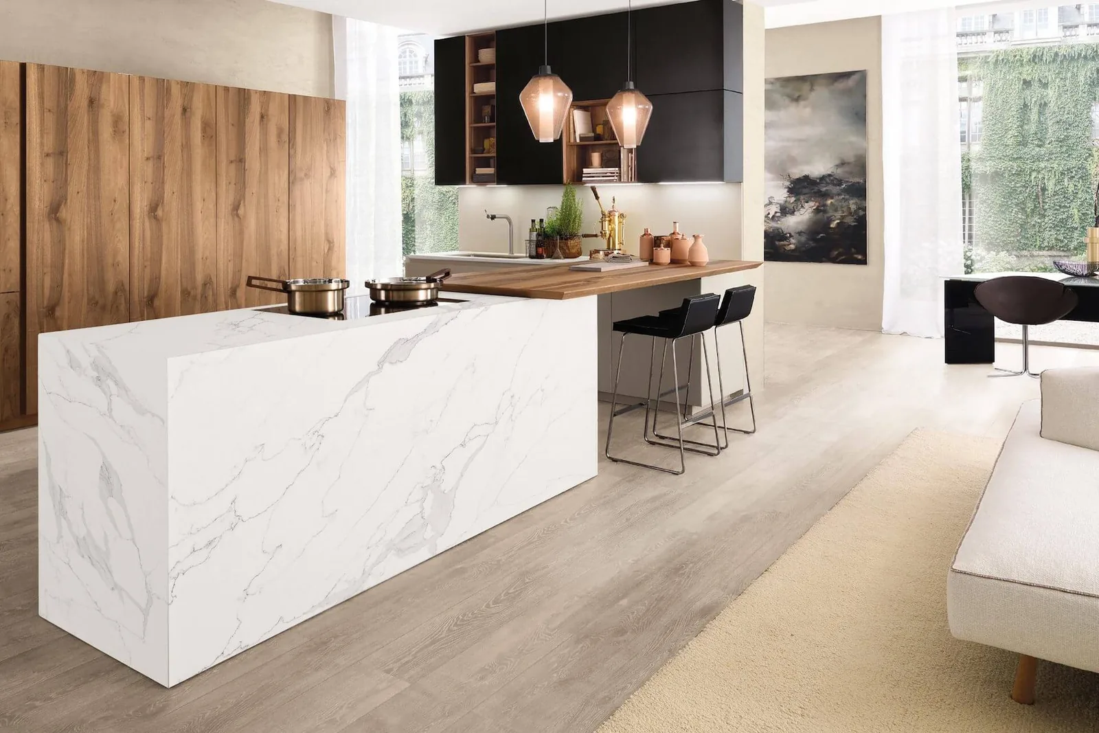 Statuario Dior Lucciare Quartz installed — project photo 3