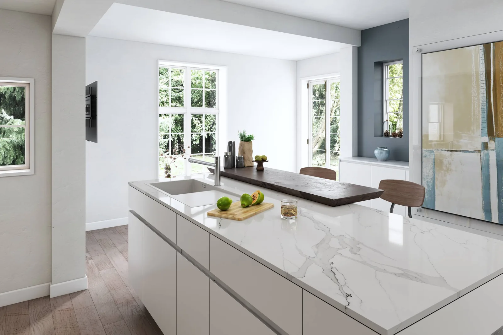 Statuario Dior Lucciare Quartz installed — project photo 6