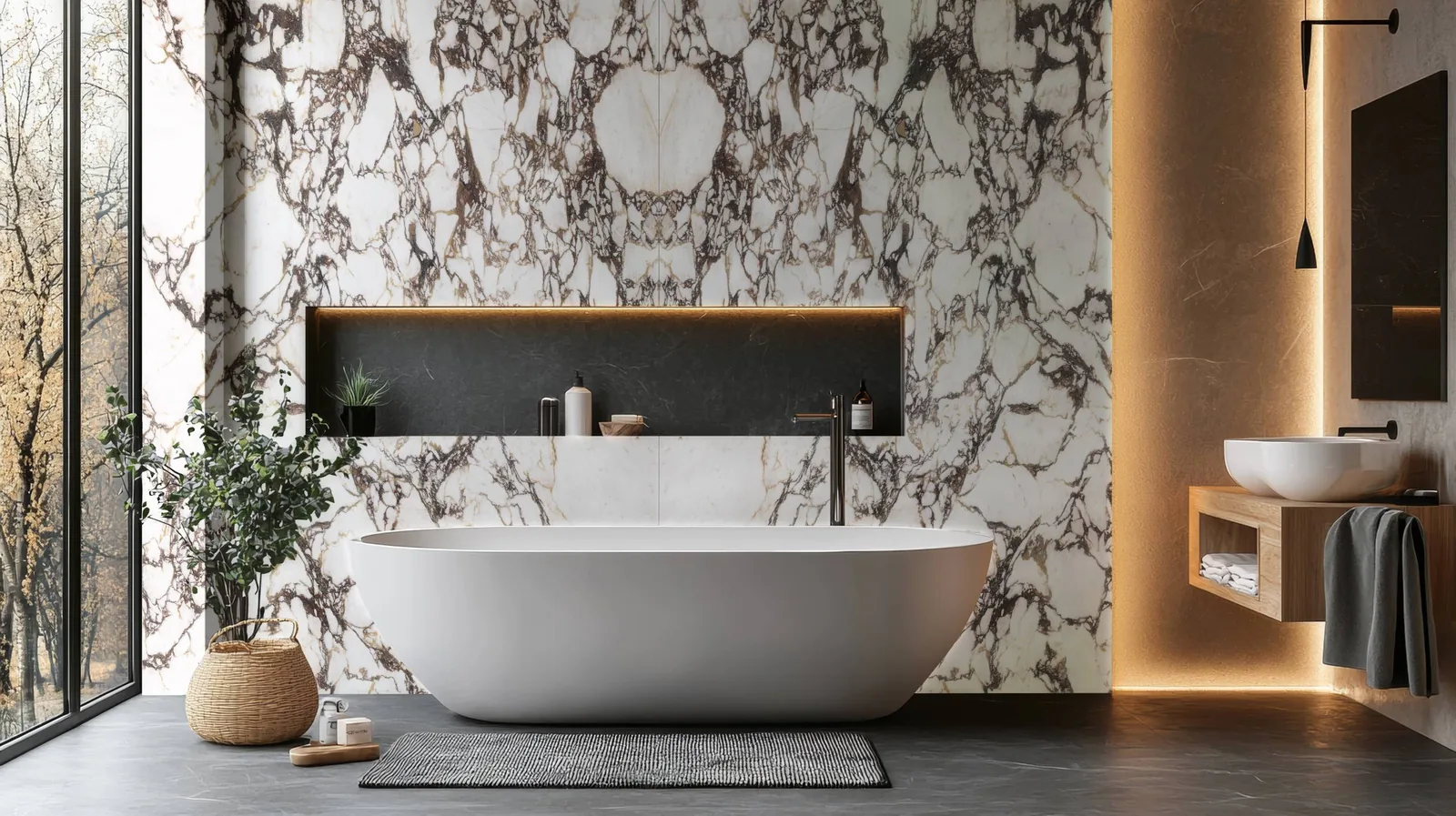 Viola Oro Lucciare Quartz installed — project photo 1