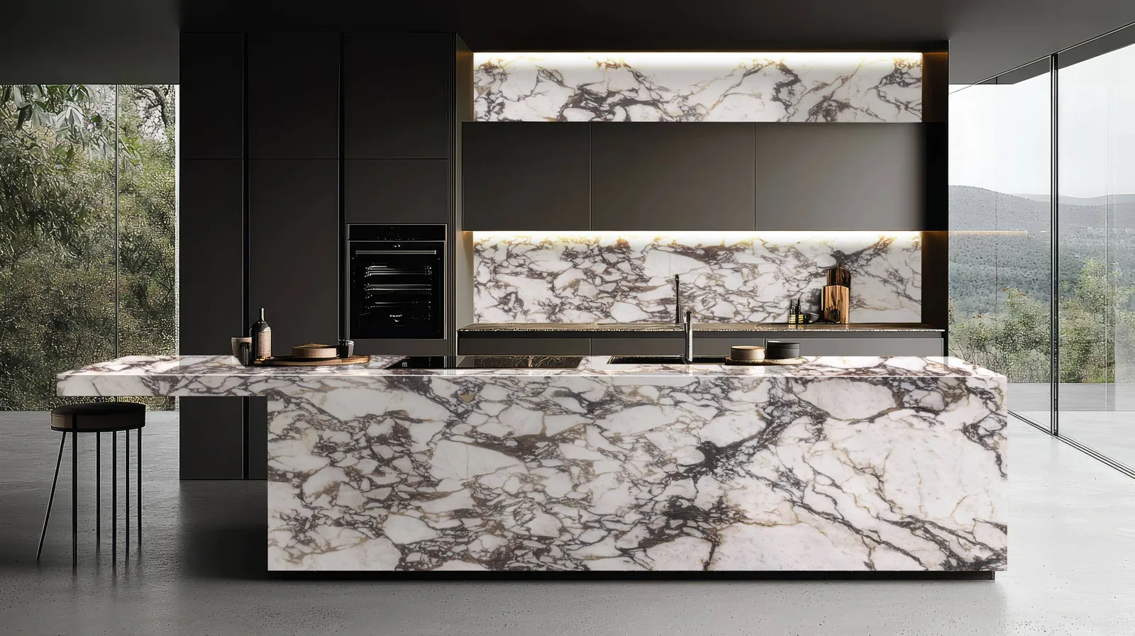 Viola Oro Lucciare Quartz installed — project photo 2