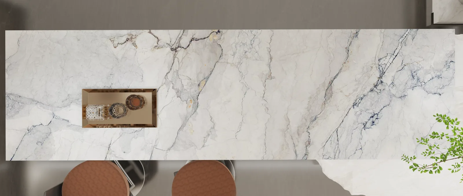 White Camouflage Lucciare Quartz installed — project photo 3