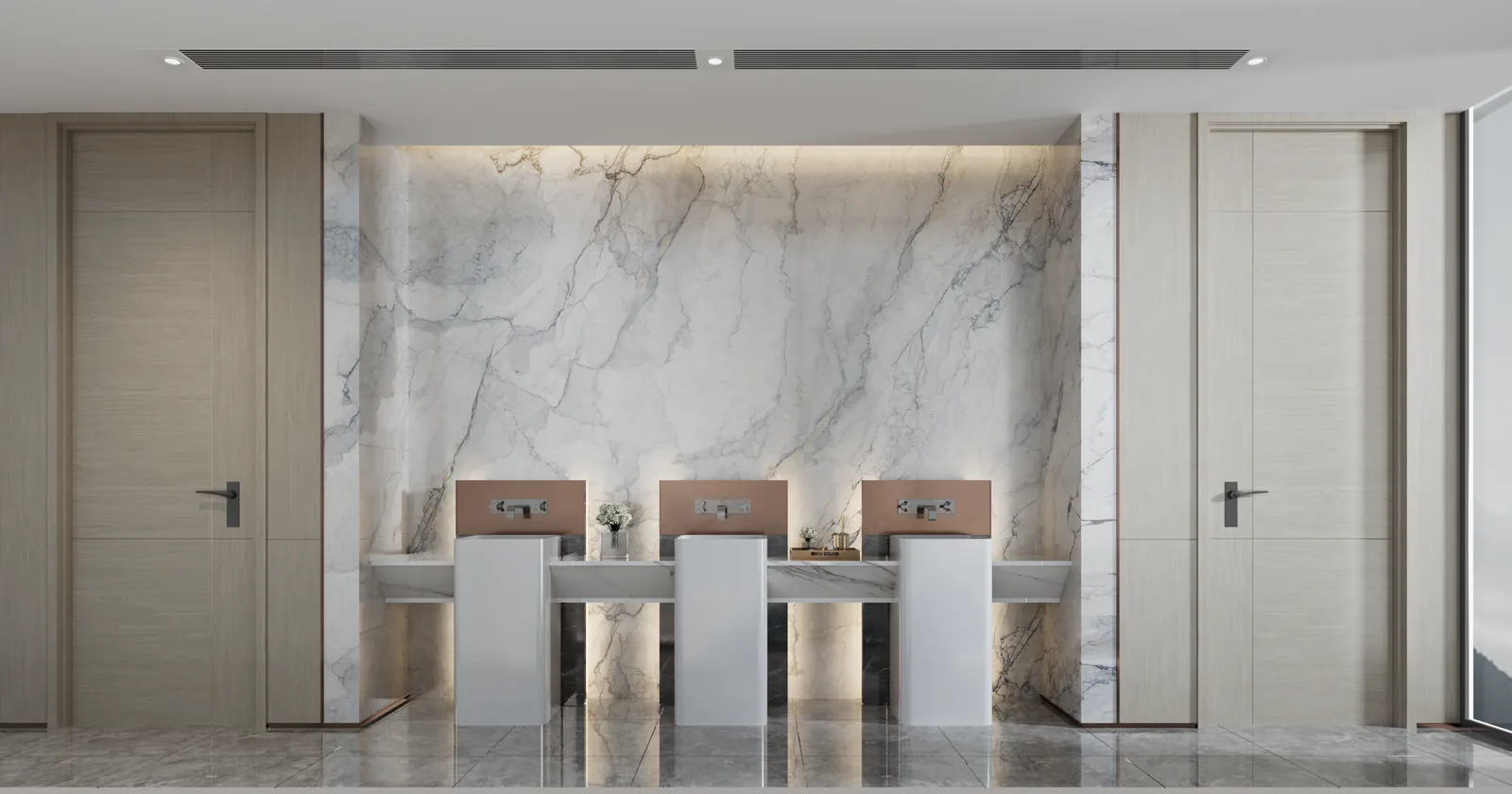 White Camouflage Lucciare Quartz installed — project photo 4