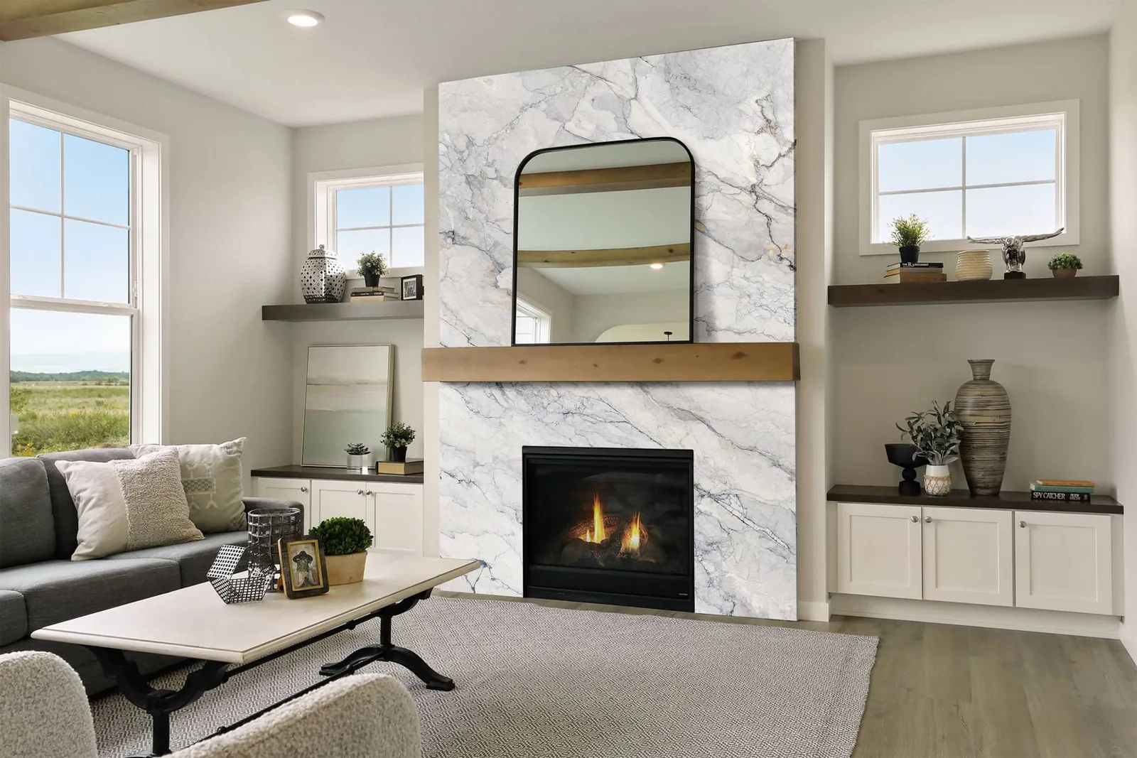 White Camouflage Lucciare Quartz installed — project photo 6