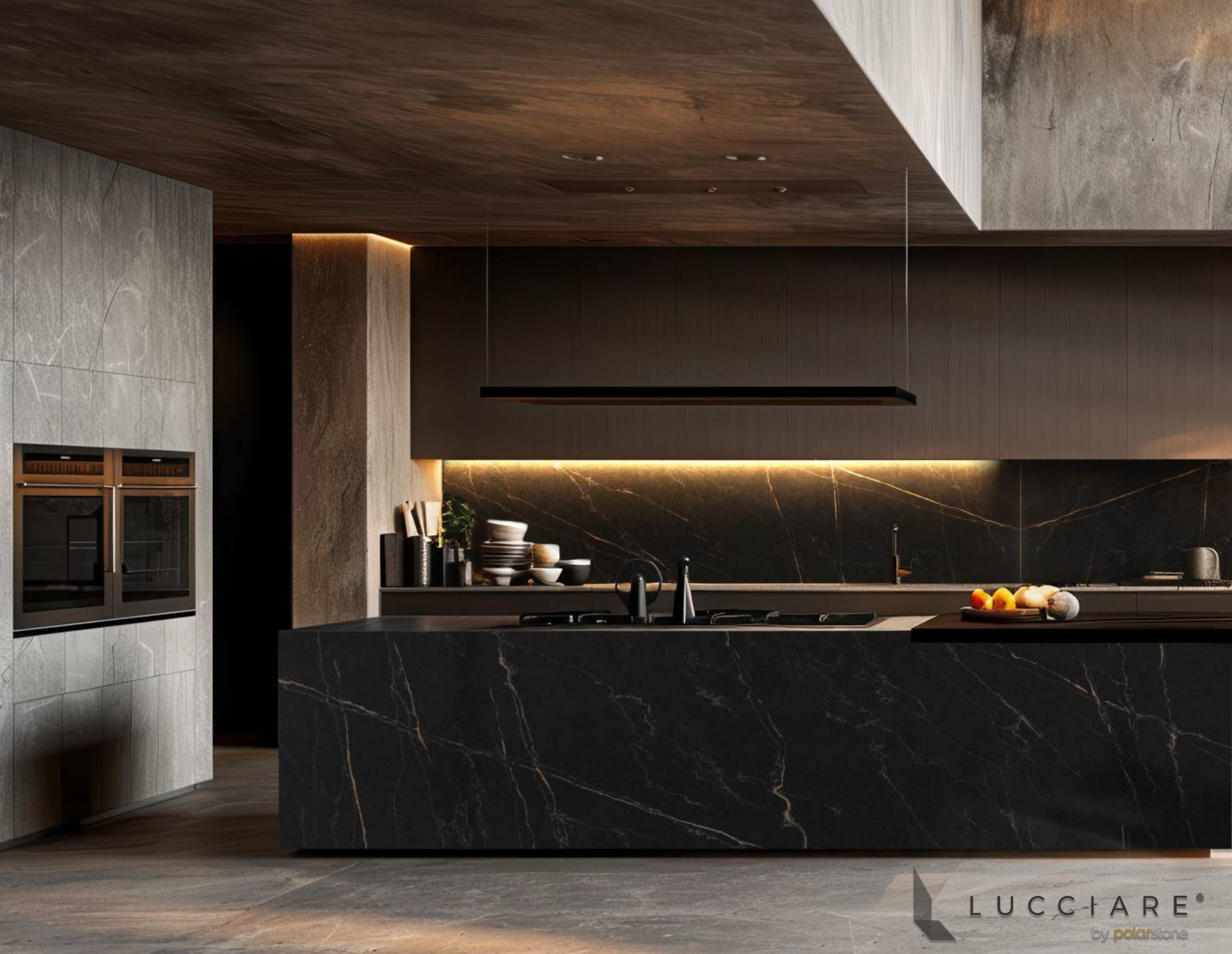 Lucciare Handcrafted Quartz — luxury kitchen with premium quartz surface